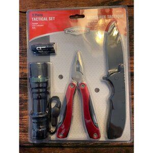 Roadpro 3 Piece Tactical Set With Flashlight Multi-Tool & Stainless Steel Knife